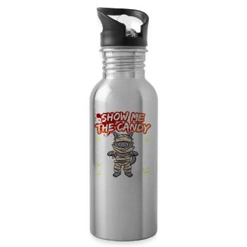 Show Me The Candy Halloween Costume Trick Or Treat - Water bottle with straw - silver - Right