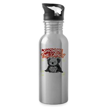 Show Me The Candy Halloween Costume Trick Or Treat - Water bottle with straw - silver - Right