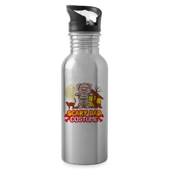 This Is My Scary Dad Costume Funny Halloween - Water bottle with straw - silver - Right