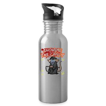 Show Me The Candy Halloween Costume Trick Or Treat - Water bottle with straw - silver - Right