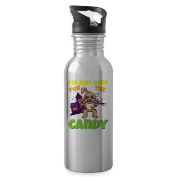 I'm Just Here For The Candy Scary Halloween Beast - Trinkflasche mit integriertem Trinkhalm - Lightsilver - Rechts