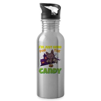 I'm Just Here For The Candy Scary Halloween Beast - Trinkflasche mit integriertem Trinkhalm - Lightsilver - Rechts