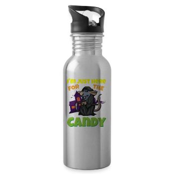 I'm Just Here For The Candy Scary Halloween Beast - Trinkflasche mit integriertem Trinkhalm - Lightsilver - Rechts