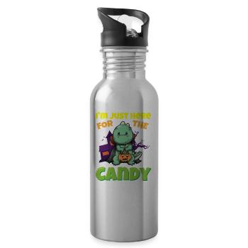 I'm Just Here For The Candy Scary Halloween Beast - Trinkflasche mit integriertem Trinkhalm - Lightsilver - Rechts