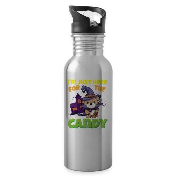 I'm Just Here For The Candy Scary Halloween Beast - Trinkflasche mit integriertem Trinkhalm - Lightsilver - Rechts