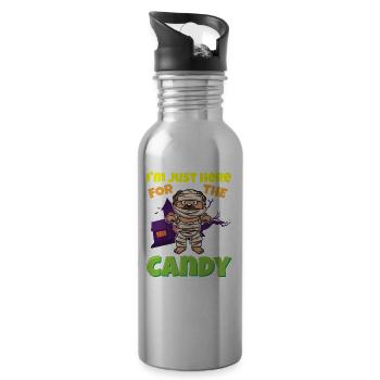 I'm Just Here For The Candy Scary Halloween Beast - Trinkflasche mit integriertem Trinkhalm - Lightsilver - Rechts