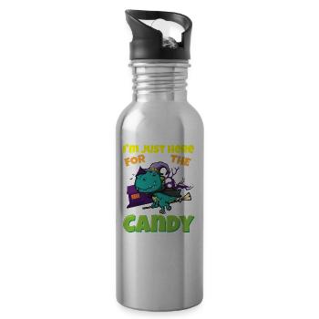 I'm Just Here For The Candy Scary Halloween Beast - Trinkflasche mit integriertem Trinkhalm - Lightsilver - Rechts