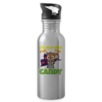 I'm Just Here For The Candy Scary Halloween Beast - Trinkflasche mit integriertem Trinkhalm - Lightsilver - Rechts