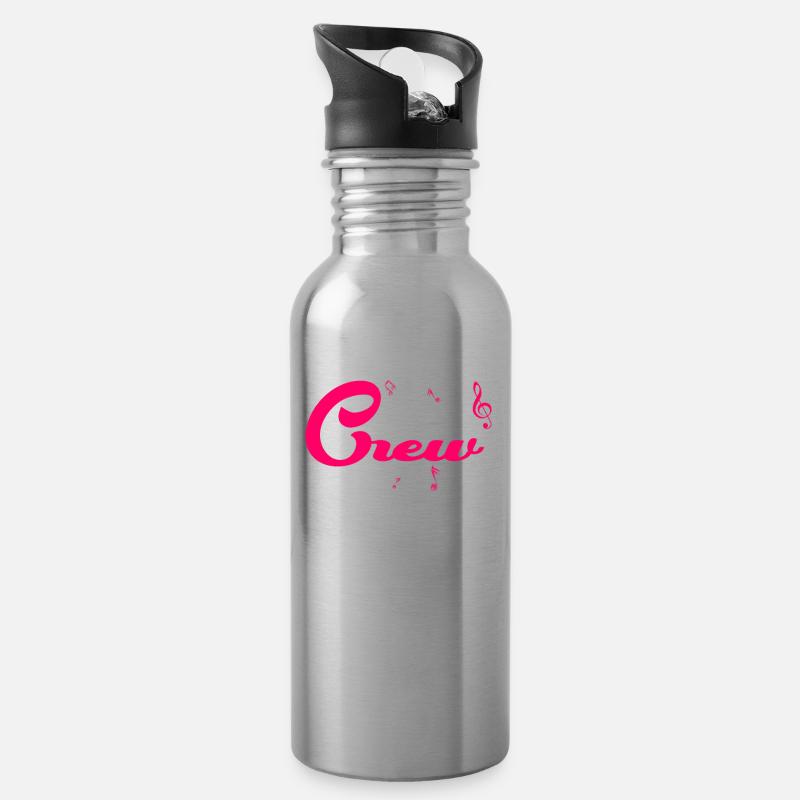 Schlager Crew Kostüm Schlagerparty Outfit - Trinkflasche mit integriertem Trinkhalm - Lightsilver