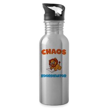Chaos Koordinator Erzieher Kindergarten Erzieherin - Trinkflasche mit integriertem Trinkhalm - Lightsilver - Rechts