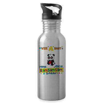 Wer A Sagt Muss Auch Ramsamsam Sagen Kita Erzieher - Trinkflasche mit integriertem Trinkhalm - Lightsilver - Rechts