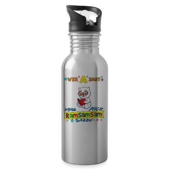 Wer A Sagt Muss Auch Ramsamsam Sagen Kita Erzieher - Trinkflasche mit integriertem Trinkhalm - Lightsilver - Rechts