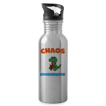 Chaos Koordinator Erzieher Kindergarten Erzieherin - Trinkflasche mit integriertem Trinkhalm - Lightsilver - Rechts