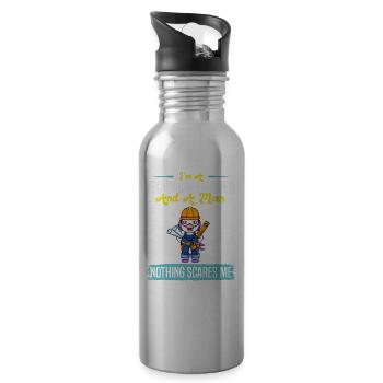 I'm A Technical Drawer And A Mom Nothing Scares Me - Trinkflasche mit integriertem Trinkhalm - Lightsilver - Rechts