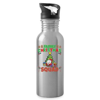 Escouade de Noël familiale Vacances X-Mas - Gourde avec paille intégrée - argent clair - Droite
