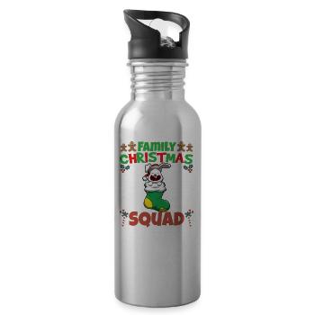 Family Matching Christmas Squad X-Mas Holidays - Trinkflasche mit integriertem Trinkhalm - Lightsilver - Rechts