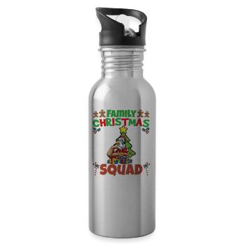 Family Matching Christmas Squad X-Mas Holidays - Trinkflasche mit integriertem Trinkhalm - Lightsilver - Rechts