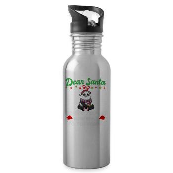 Dear Santa Before I Explain How Much Do You Know - Water bottle with straw - silver - Right