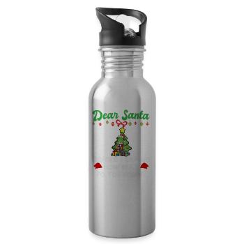 Cher Père Noël avant que j’explique combien savez-vous - Gourde avec paille intégrée - argent clair - Droite