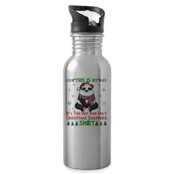 This Is My It's Too Hot For Ugly Christmas Sweater - Water bottle with straw - silver - Right