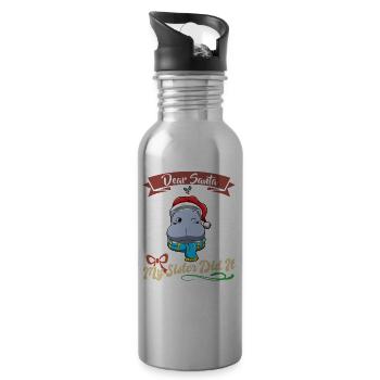 Cher Père Noël Ma sœur l’a fait frères et sœurs Noël - Gourde avec paille intégrée - argent clair - Droite
