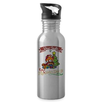 Cher Père Noël Ma soeur l'a fait Frères et sœurs Noël - Gourde avec paille intégrée - argent clair - Droite