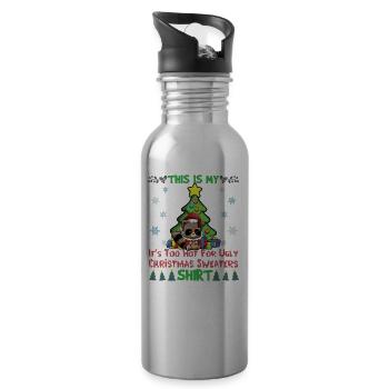 C'est mon pull de Noël il fait trop chaud pour moche - Gourde avec paille intégrée - argent clair - Droite