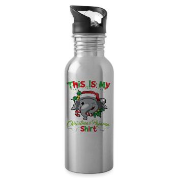 This Is My Christmas Pajama Shirt Xmas Pyjama - Trinkflasche mit integriertem Trinkhalm - Lightsilver - Rechts
