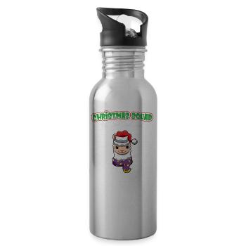 Christmas Squad X-Mas Animals Family Matching Xmas - Water bottle with straw - silver - Right