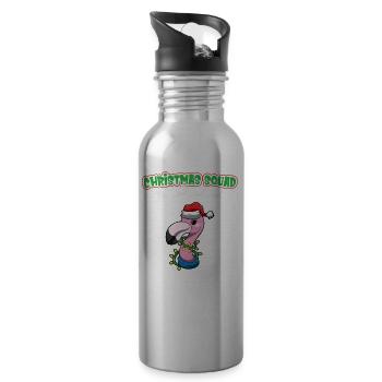 Christmas Squad X-Mas Animals Family Matching Xmas - Water bottle with straw - silver - Right