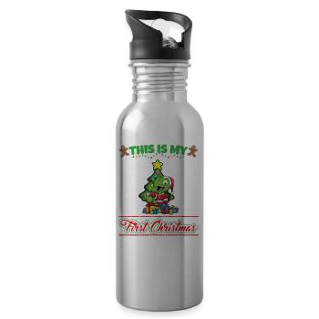This Is My First Christmas Toddler One Year X-Mas - Trinkflasche mit integriertem Trinkhalm - Lightsilver - Rechts