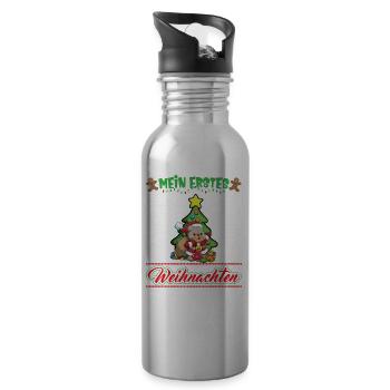 Mein Erstes Weihnachten Baby 1 Jahr Heilig Abend - Trinkflasche mit integriertem Trinkhalm - Lightsilver - Rechts
