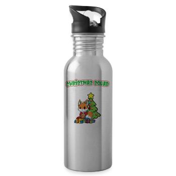 Christmas Squad X-Mas Animals Family Matching Xmas - Water bottle with straw - silver - Right