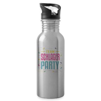 Team Schlager Party Schlagermusik Schlagerparty - Trinkflasche mit integriertem Trinkhalm - Lightsilver - Rechts