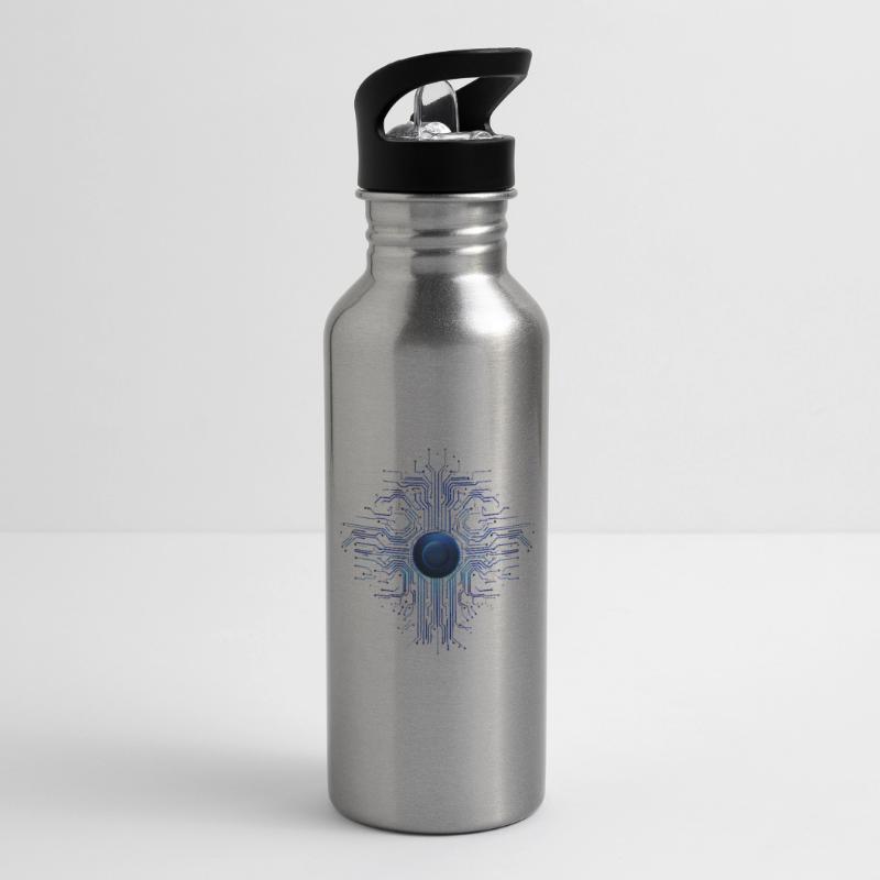 Machine Learning AI Deep Learning Programmer Water bottle with straw
