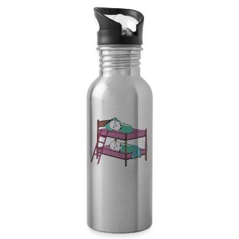 Funny Sleeping Pills Doctor Nurse Surgeon Medical - Water bottle with straw - silver - Right