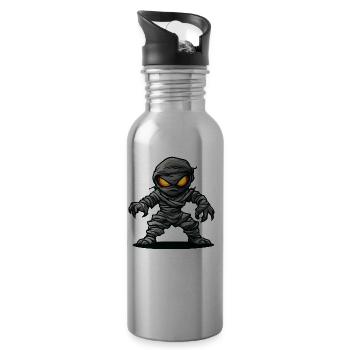 Mumie Halloween Comic - Trinkflasche mit integriertem Trinkhalm - Lightsilver - Rechts