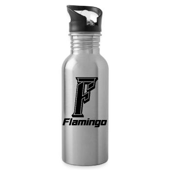 FLAMINGO - Trinkflasche mit integriertem Trinkhalm - Lightsilver - Rechts