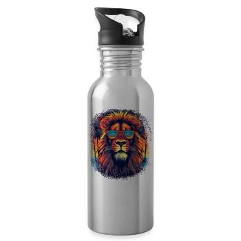cool born in 1979 funny quote großkatze - Trinkflasche mit integriertem Trinkhalm - Lightsilver - Rechts