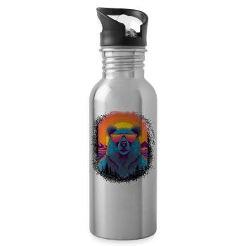funny quote birthday sayings panda bear - Trinkflasche mit integriertem Trinkhalm - Lightsilver - Rechts
