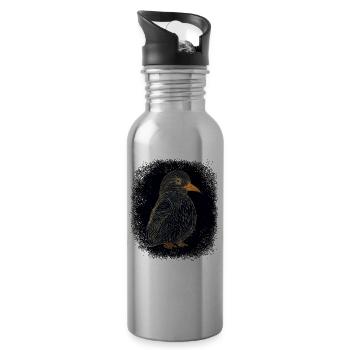 dancer christmas gift north pole cool quote jokes - Water bottle with straw - silver - Right