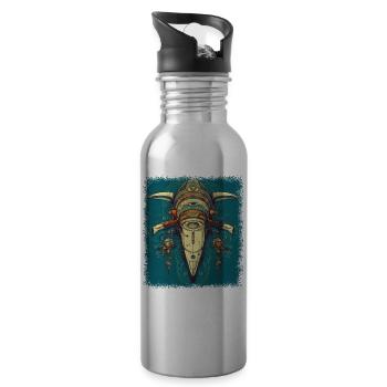Funny Sayings Irish Accent Family Crest Drink - Water bottle with straw - silver - Right