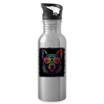 beagle gifts joke dog lover love geek dog breed - Trinkflasche mit integriertem Trinkhalm - Lightsilver - Rechts