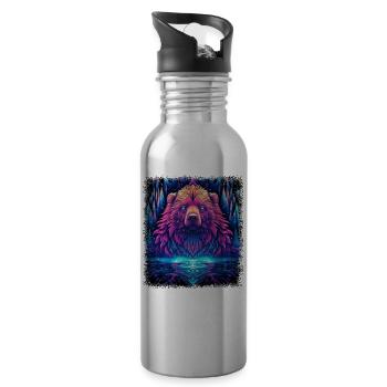 Joke's Statement Awesome Funny Quote Gift Idea - Water bottle with straw - silver - Right