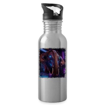 gift idea lotus flower present idea beach - Trinkflasche mit integriertem Trinkhalm - Lightsilver - Rechts