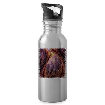 cocoa chocolate fun present idea - Trinkflasche mit integriertem Trinkhalm - Lightsilver - Rechts