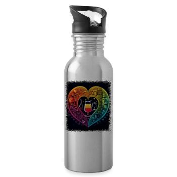 pansexual activism 60th birthday womens rights - Trinkflasche mit integriertem Trinkhalm - Lightsilver - Rechts