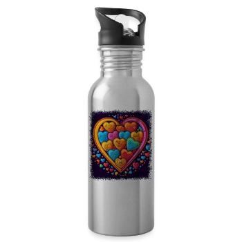 beer cool birthday present idea browser bake - Trinkflasche mit integriertem Trinkhalm - Lightsilver - Rechts