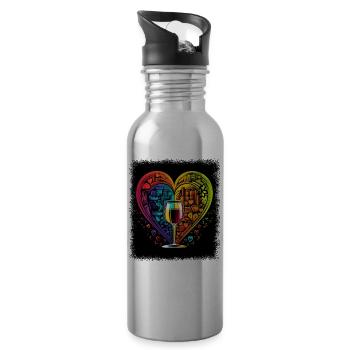 birthday present present idea funny LGBT feminism - Water bottle with straw - silver - Right