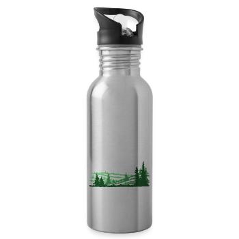Waldlandschaft in Farbe. Einfach und schön. - Trinkflasche mit integriertem Trinkhalm - Lightsilver - Rechts